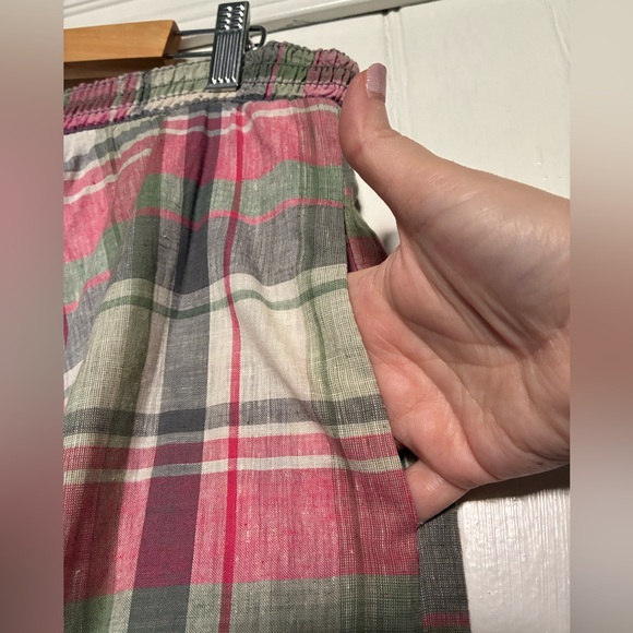 *3 for $20* Vintage Plaid A-Line Skirt in Pink and Green, Midi Length, sz 16 - Picture 4 of 8